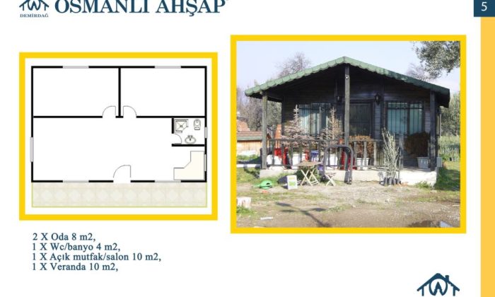 22 m2 ahşap ev yerleşim planları ve iç mekan tasarımları.